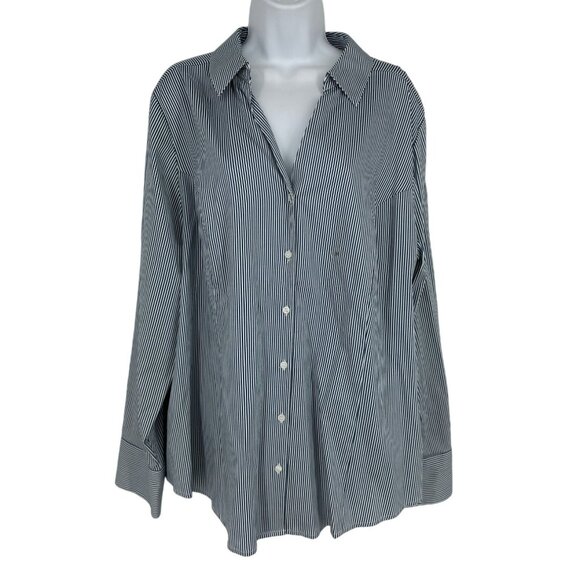 Lane Bryant No Peek Collection Button Down Long Sleeve Shirt Size 24 - Picture 1 of 12